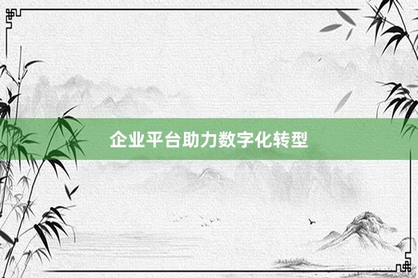 企业平台助力数字化转型